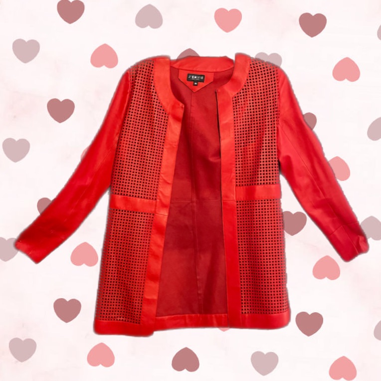 J'envie Nwt Lamb Leather Mesh Jacket